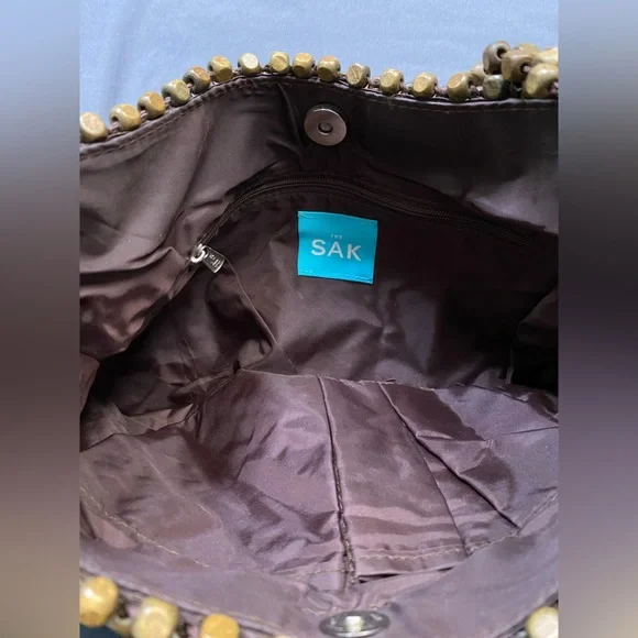 Women’s The Sak brown Wood Beaded Bag - Picture 6 of 10